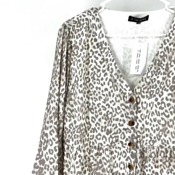 In The Style Plus Women's Jac Jossa Long Sleeve Button Down Mini Dress - Picture 3 of 7